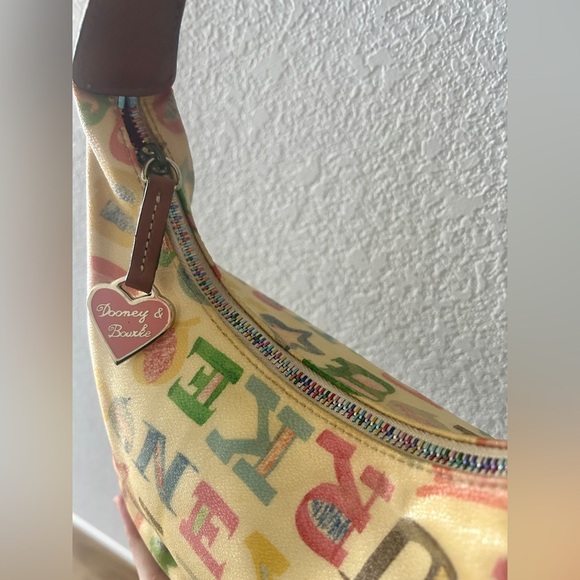 Dooney & Bourke Vintage Multicolor Rainbow Logo Shoulder Bag, Heart Charm - Picture 8 of 13